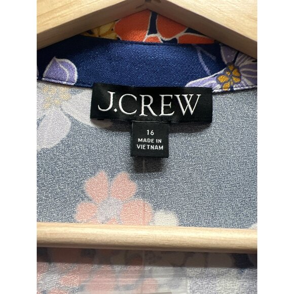 J. Crew NWT Short Sleeve Dusk Floral Prink Luster Crepe Slip Dress - Picture 6 of 10